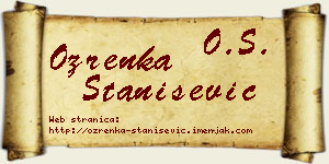 Ozrenka Stanišević vizit kartica